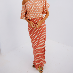 Never Fully Dressed Pink and Red Jacquard Tilly Dress